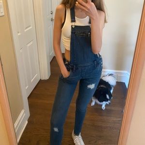 Vintage bebe fitted denim overalls